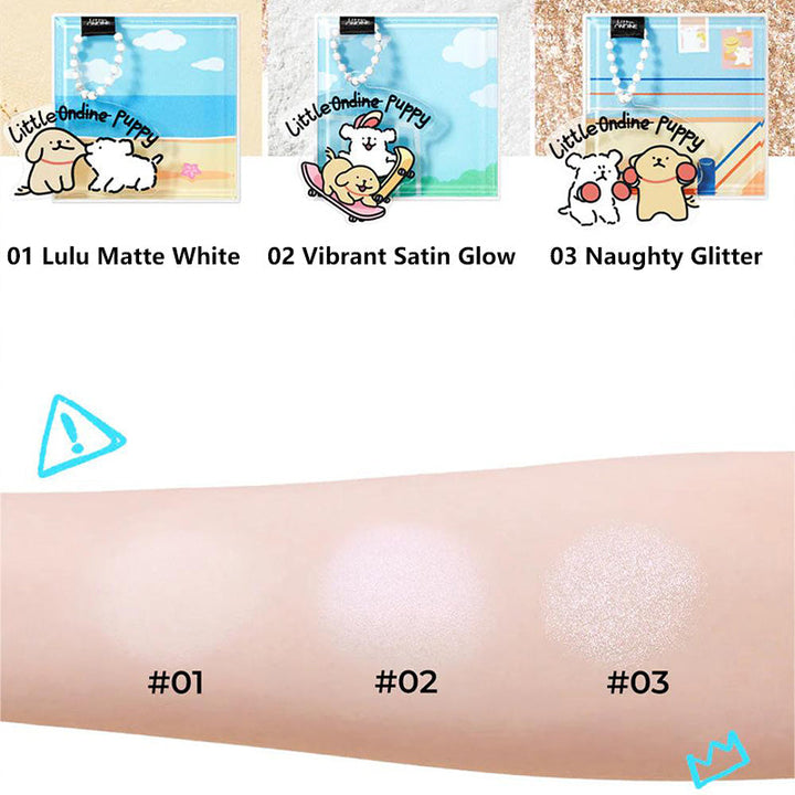 Little Ondine Puppy Hug Series Glitter & Matte Highlighter Powder