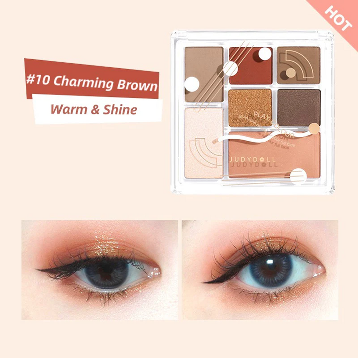 Judydoll Playful 7 Colors Eyeshadow Palette 10 Charming Brown