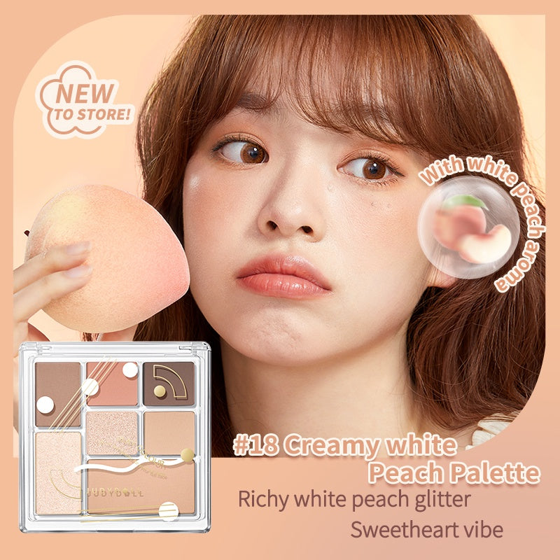 Judydoll Playful 7 Colors Eyeshadow Palette 18 Creamy White Peach N