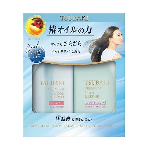 Shiseido Tsubaki Premium Cool Shampo+Conditioner 490ml Set 2023