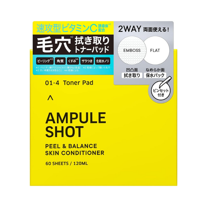 Ampule Shot Peel & Balance Skin Conditioner Toner Pad 60 sheets /120ml