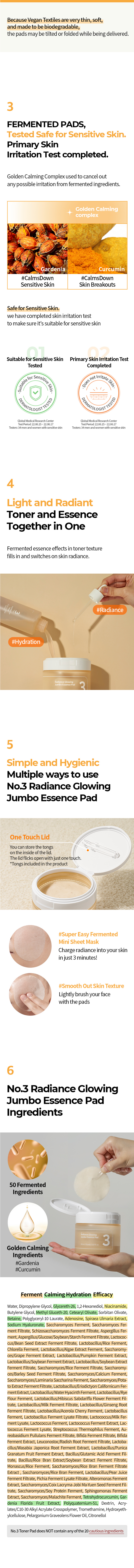 Numbuzin No.3 Radiance Glowing Jumbo Essence Pad 70ea
