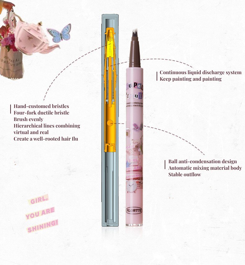 Flortte I Am Super Beauty Liquid Eyebrown Pen 0.5ml