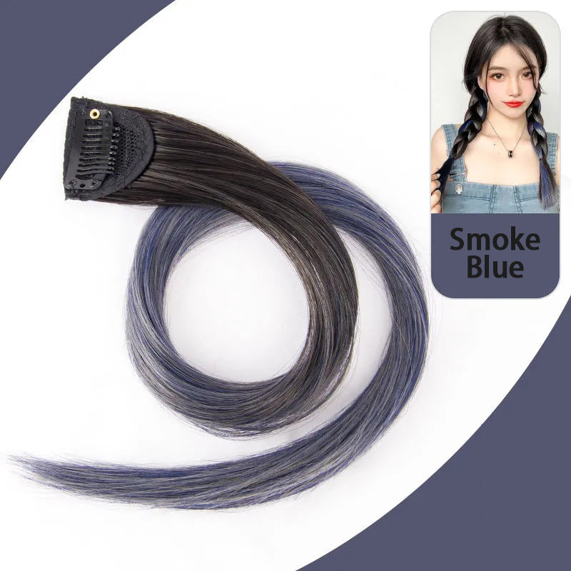 Colorful Day Clip In Hair Extension Smoke Blue Straight L60cm W40mm