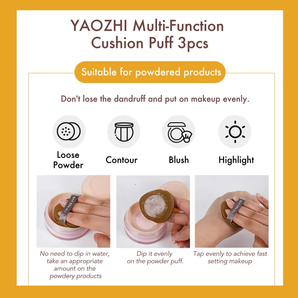 Yaozhi Multi- Function Cushion Puff 3Pcs