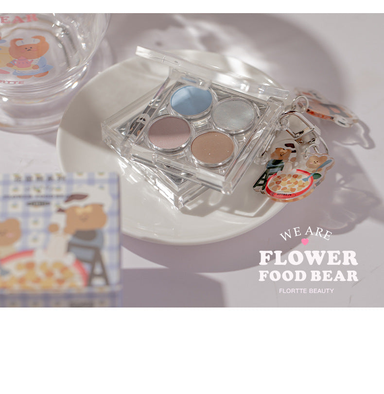 Flortte Flower Food Bear Series 4-color Eyeshadow Palette