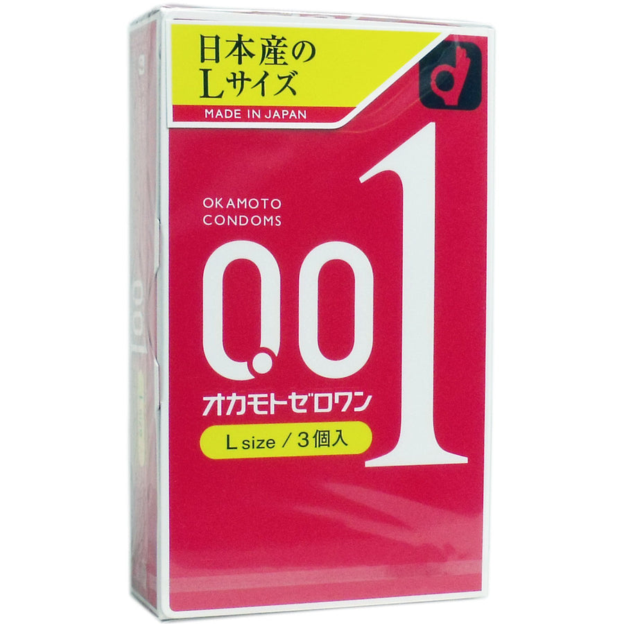 Okamoto Condomes 001 0.01Mm Large 3Pcs (4448126238784)
