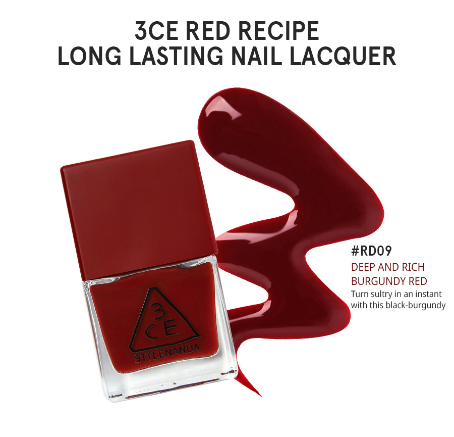 3CE Red Recipe Long Lasting Nail Lacquer #RD09