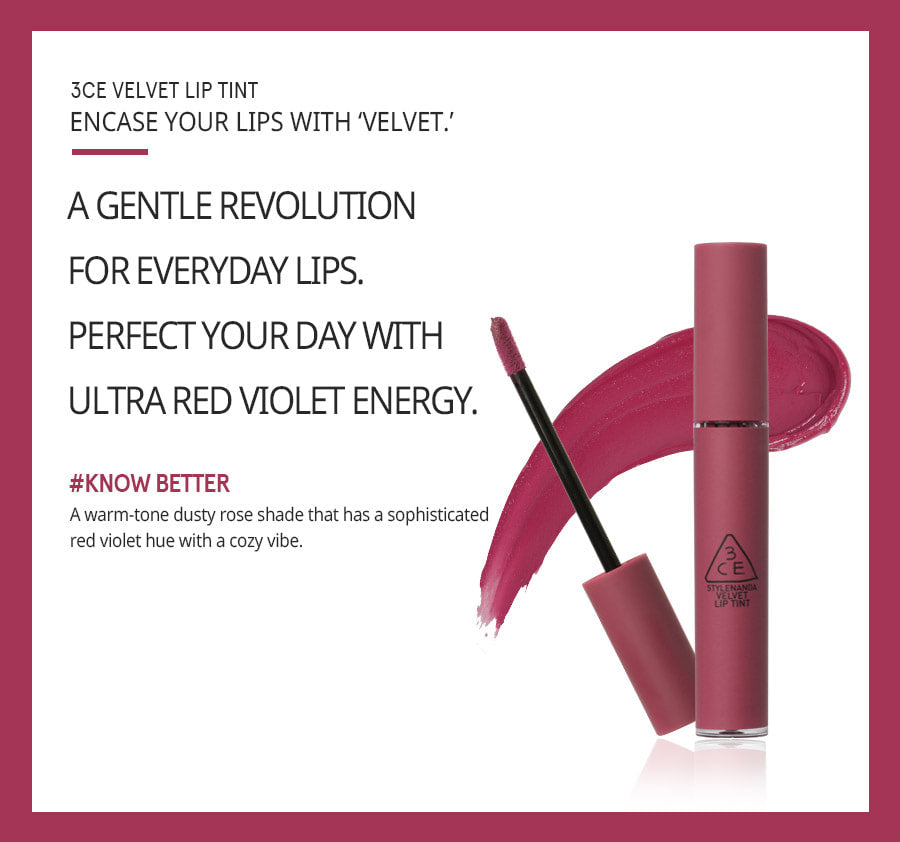 3CE Velvet Lip Tint #Know Better