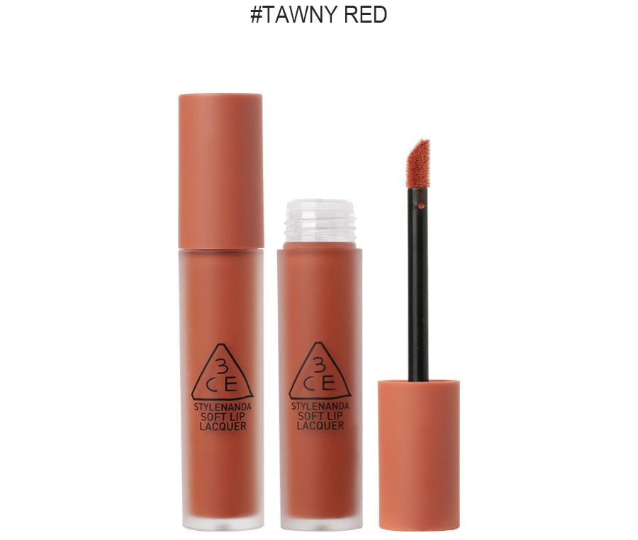 3CE Soft Lip Lacquer #Tawny Red