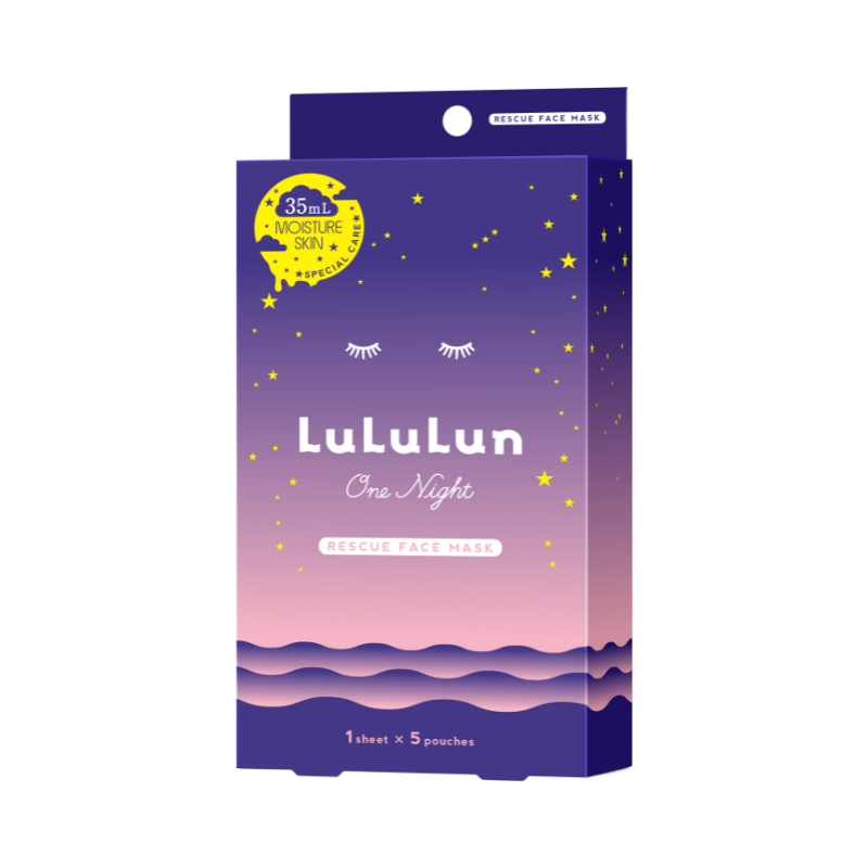 LuLuLun Face Masks One Night Rescue Moisture Skin 1 sheet x 5 pouches