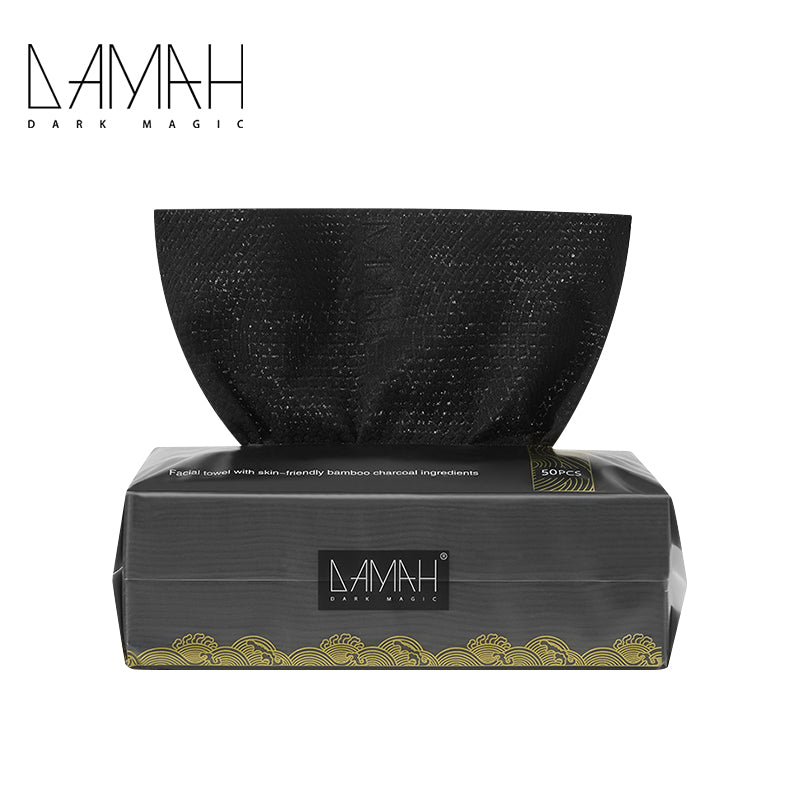 DAMAH Dark Magic Disposable Facial Towel Charcoal 50Pcs