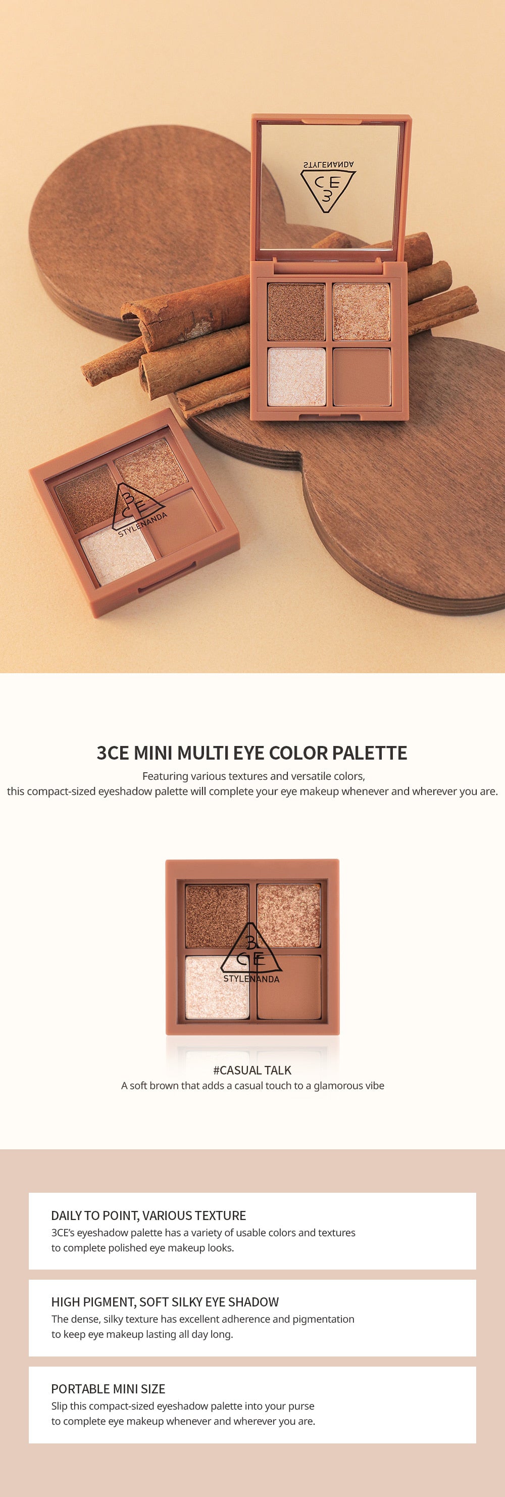 3CE Mini Multi Eye Color Palette #Casual Talk