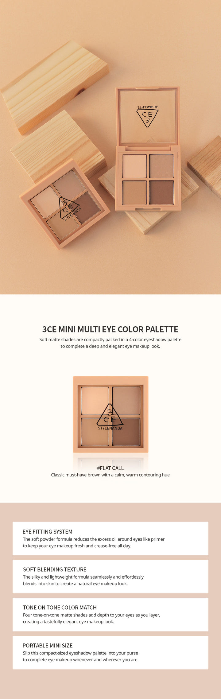 3CE Mini Multi Eye Color Palette #Flat Call
