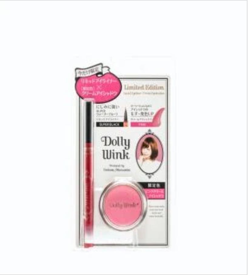 Dolly Wink Liquid Black Eyeliner  & Pink Cream Eyeshadow Set Limited (1915354054698)