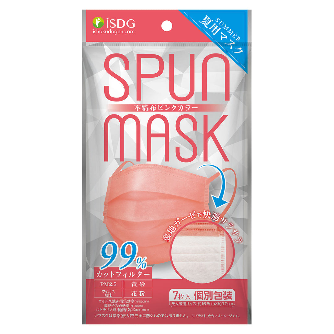 Spun Mask Non-Woven & Gauze Pink 7P