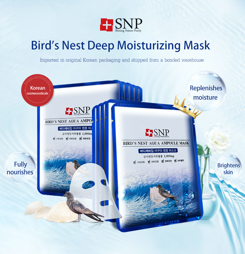 SNP Bird'S Nest Aqua Ampoule Mask 1Pcs
