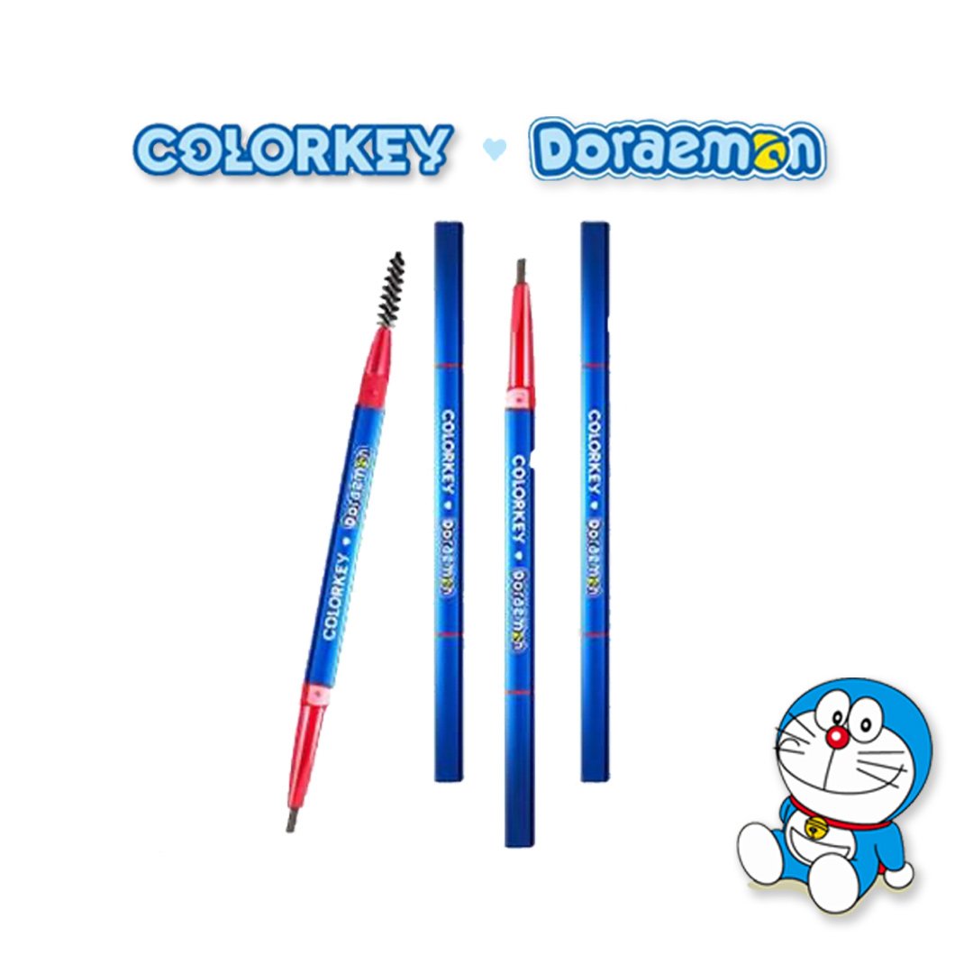 Colorkey Doraemon Dual-ended Eyebrow Pencil 02 Earth Brown (6894640857237)