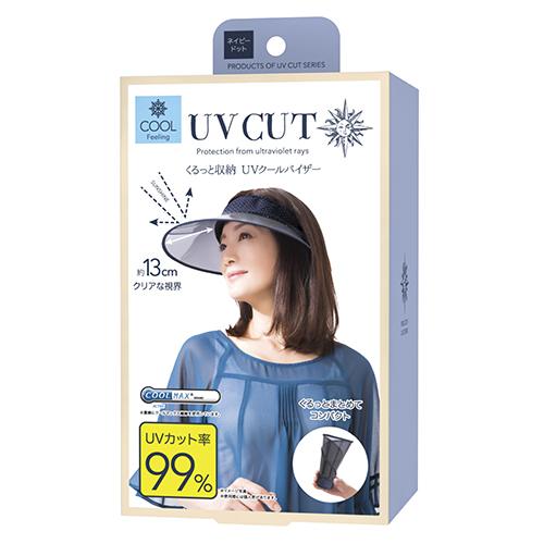 UV CUT Foldable Hat -Navy Dot
