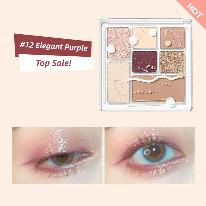 Judydoll Playful 7 Colors Eyeshadow Palette 12 Elegant Purple