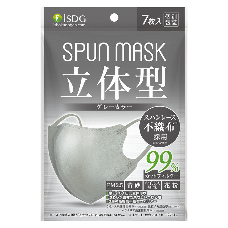 Spun Mask 3D Grey 7P