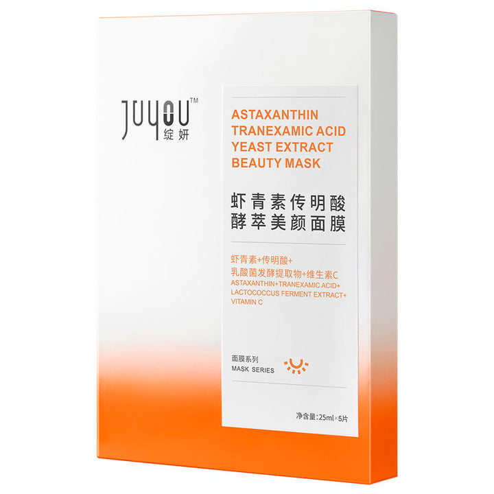Juyou Astaxanthin Tranexamic Acid Yeast Extract Beauty Mask 5Pcs