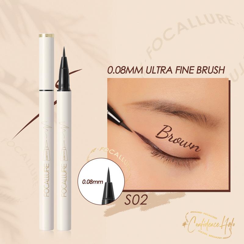 Focallure Lasting Waterproof Liquid Eyeliner S02 Brown (with Ultra Fine Brush) (7202663727253)