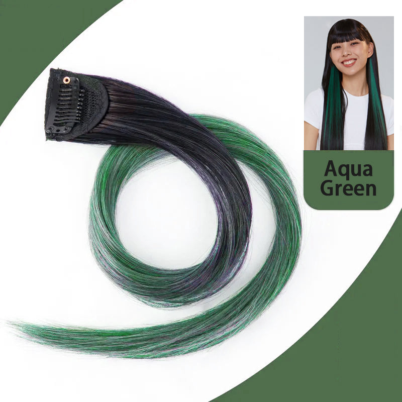 Colorful Day Clip In Hair Extension Aqua Green Straight L45cm W40mm