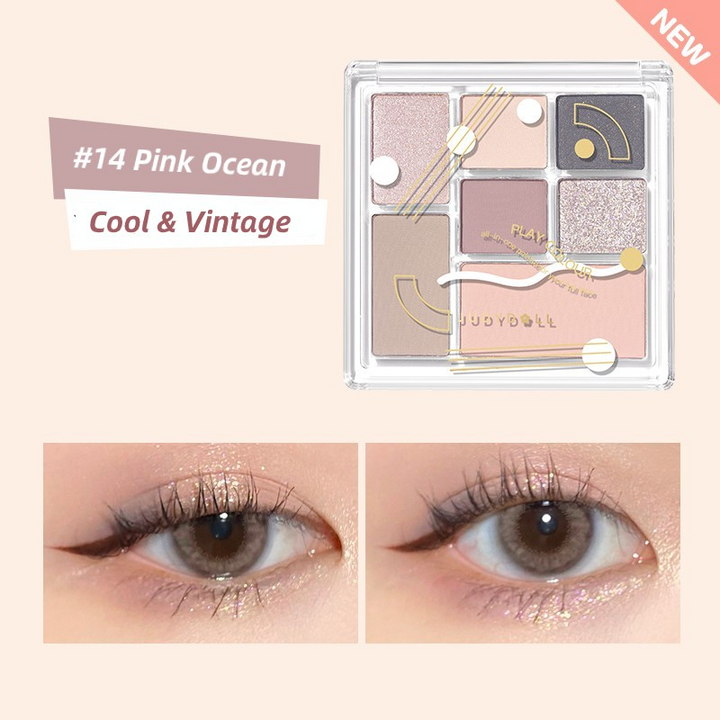 Judydoll Playful 7 Colors Eyeshadow Palette 14 Pink Ocean