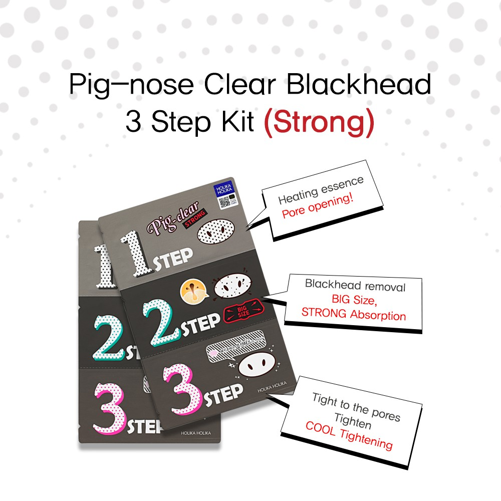 Holika Holika Pig Nose Clear Black Head 3 Step Kit Strong