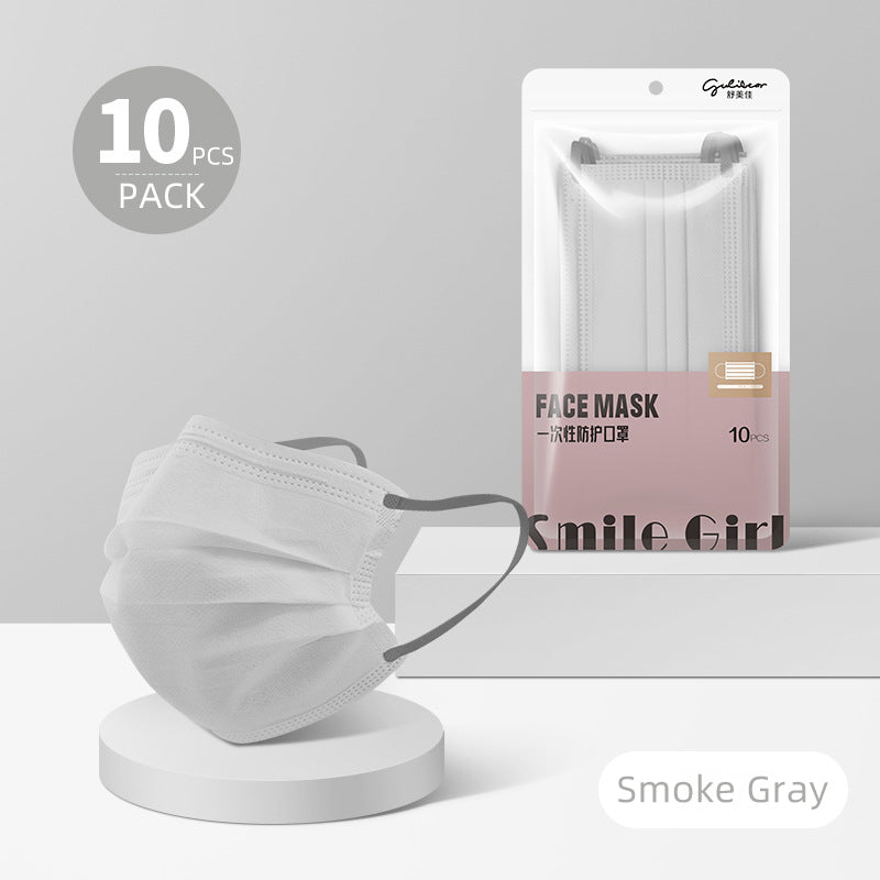 Morandi Disposable Masks 10 Pcs/Pack-Smoke Gray